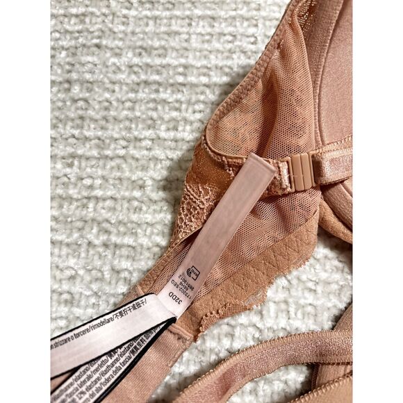 Victoria’s Secret 32DD Lace Bra Peach Nude Underwire Padded Sexy Everyday - Picture 6 of 7